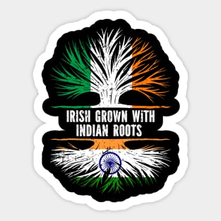 Irish Grown With indian Roots Ireland Flag Sticker